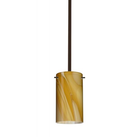 Besa Lighting Besa Stem Stilo 7 Pendant Bronze Honey 1x40W B10 Med 1TT-4404HN-MED-BR